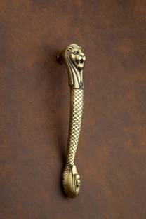 GLOXY Lion Shape Main Door Pull Push Handle Antique Finish Home Decor/Door Hardware Brass, Aluminium Door Handle