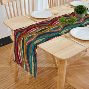 HOMADORN Multicolor 152 cm Reversible Table Runner
