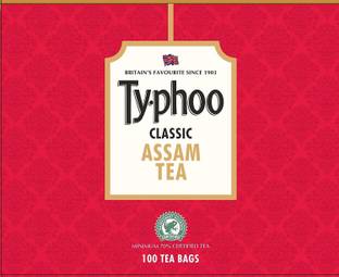 typhoo Classic Assam Tea 100 Tea Bags Black Tea Bags Box