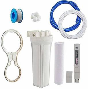 MG WATER SOLUTION 100% Polypropylene Pre Filter Housing Bowl + Digital TDS Meter + Spun Filter + 1/4" 3 Meter RO Pipe Blue/White + Spanner Key & Elbow Connector For Domestic Water Purifier 10 Inch Solid Filter Cartridge