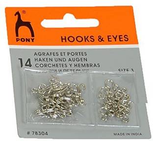 Pony Blouse Hook and Eyes -Hooks and Eyes (Size no 3) - Pack of 5 Cards Hook Eye