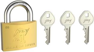 Godrej NO 1 brass padlock 60mm with 3 keys Padlock