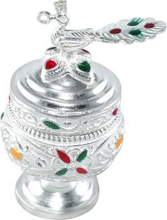 KMJ pure silver(chandi) sindoor-dani/box for women, kumkum box(wt. 21=22 gms) Silver