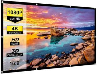 Vilro Projector Screen, Eyelet Screen 75" Inch Diagonal Anti-Crease Projection Screen Projector Screen (Width 160 cm x 92 cm Height)
