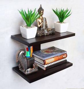 Baksh Bros Set top Box Stand | WiFi Router Holder Wooden Wall Shelves Setup for Home Mount Fridge Door Shelf