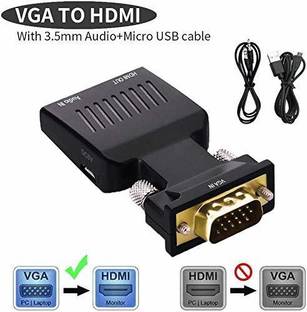 RuhZa VGA Cable 1 m VGA to HDMI Adapter/Converter with 3.5mm Audio