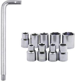 Hillgrove SCS 10Pieces Hex Socket Spannar Set with Carry Box for Automobiles/Bike/Car Repair Tools Kit Socket Set