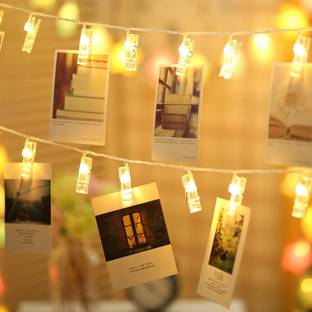 Hippity Hop Photo Clip 20 LED String Light for Home Decoration Yellow Pack of 1 Night Lamp