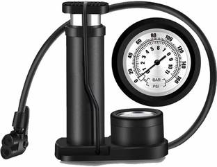 TRIVYOM Mini Activated Foot Floor Air Pump with Pressure Gauge For Multipurpose Use Bicycle, Inflatable Furniture, Motorcycle, Volleyball Pump, Football Pump, Car, Bicycle Pump