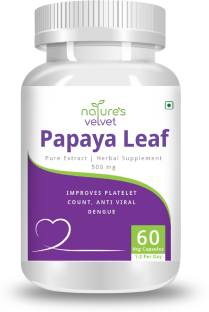 Natures Velvet Lifecare Papaya Leaf Extract 500mg, 60 Veg Capsules