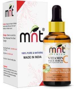 MNT Vitamin C Face Serum with Hyaluronic Acid (30ml) For Anti-Ageing, Wrinkle Brighten & Glowing Skin