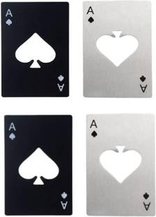 Somapa 4 Pcs Poker Card Bottle Opener | Bottle Opener | Casino Opner | Bar Opener | Soda Opener | Steel (Pack of 4) 4 Pcs Poker Card Bottle Opener | Bottle Opener | Casino Opner | Bar Opener | Soda Opener | Steel (Pack of 4) Bottle Opener