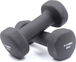 KOBO HOME GYM EXERCISE 2KG x 2 (Total 4KG) CARDIO AEROBIC TRAINING FITNESS GRIPPY NEOPRENE (Pair) Fixed Weight Dumbbell