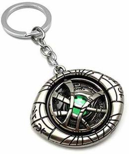 SOI Rotating Spinner Doctor Strange Eye of Agamotto Infinity Stone Alloy Keychain (Silver Spinner) Key Chain