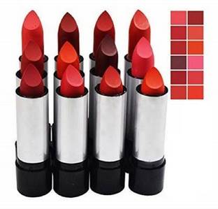 FEGURO Parlor Line Combo Balm Matte Lipstick - Set Of 12 (Multicolor, 3.5 g)