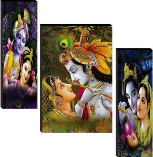 Radha Krishna Set of 3 Paper Print