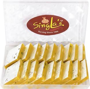 Singla Sweets Kesar Kaju Katli 200g burfi Sweets Delicious Tasty Box