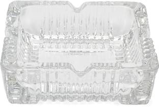 Verma Square Glass Ashtray Set Of One-J7 Clear Glass Ashtray