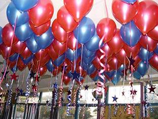 SOI Solid HD Metallic Finish Toy Balloons for Birthday / Anniversary and Party Decoration (Pack of 50) (Red-Blue) Balloon