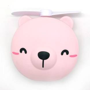 Renyke Mini Carton Make Up Mirror with LED Lights USB LED Cosmetic Mirror Fan