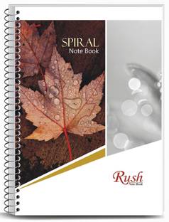 Rush 200 Page A4 Unruled Spiral Notebook | Pack of 5 | Unruled Plain Spiral Bound A4 Notebook Unruled Plain 200 Pages