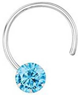 jsaj Topaz Sterling Silver Plated Sterling Silver Nose Stud