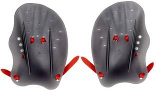 Slyk Swimming Hand Paddles with Adjustable Strap- (Black) pack of 1 Pair Hand Paddles