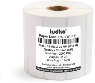 tudko 38 mm X 25 mm Chromo Self Adhesive Paper Label