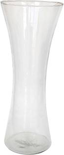 AGAMI One Conical Curved shape Transparent Vase pot for flowers and plants Earthenware, Glass Vase