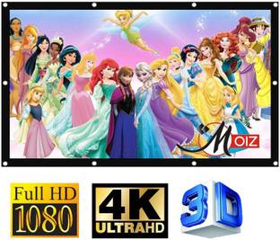 Moiz 92 inch Projector Screen,4K HD Portable Video Projector Screen Foldable Anti-Crease Indoor Outdoor Projection Screen for Home, Office, Classroom (80" Inch (W) x 45" Inch (H)) Projector Screen (Width 213.36 cm x 121.92 cm Height)