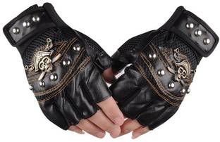 AlexVyan Black.Pirates Gym & Riding Anti Slip Cycling Bike Motorcycle Driving Man Boy Girls Riding Gloves