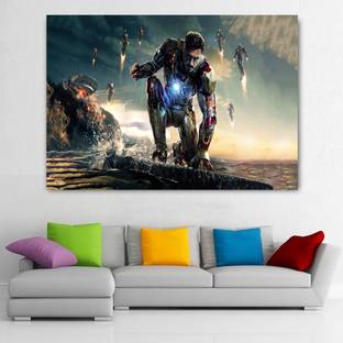 voorkoms 30.48 cm Iron Man Wall Posters Tony Stark Wall Sticker Room Bedroom Home Decorative Office Avengers Movie Removable Sticker