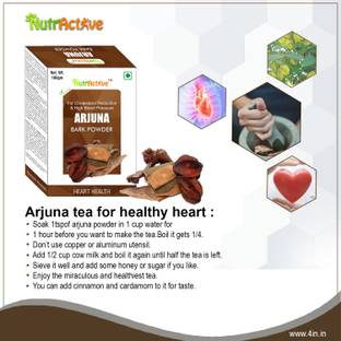 NutrActive Natural Arjuna Chaal Powder / Arjun Bark Powder -Supports Healthy Heart function