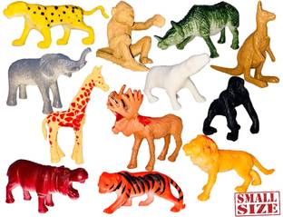 Extrawish Mini Animal SET-12 PC | Made of Vinyl Plastic Animals Toys Set | Very Small Tiny Animal Basic Set