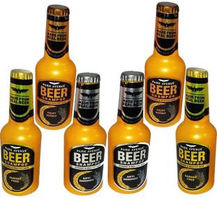 PARK AVENUE Beer Shampoo Shiny & Bouncy, Anti Dandruff & Damage Free Pack Of 6