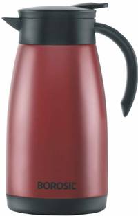 BOROSIL 1 L Vacuum Insulated Teapot, 18 Hrs Hot & 24 Hrs Cold Carafe, BPA Free, Red 1000 ml Flask