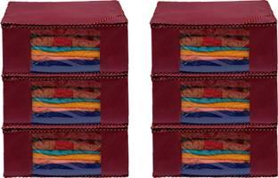 Fancy Walas Presents Presents non woven saree cover storage bags for clothes With primum quality saree cover fancy saree cover with zip combo offer FW420_MAROON_PK06