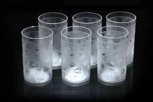 Finner (Pack of 6) (Pack of 6) Premium Quality Unbreakable Prism Pattern Water Juice Beer Glass Set (250 ml, Plastic) Glass Set Water/Juice Glass
