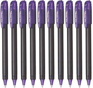 PENTEL Gel Ink Rollerball Pens 0.7mm Metal Tip Roller Gel Pen voilet ( Pack of 10) Gel Pen