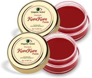 Organic Netra Sindoor/Kumkum Paste - Waterproof Deep Red Colour -16 Gm(Pack of 2) SINDOOR