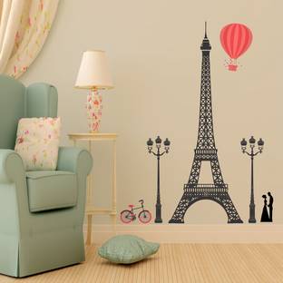 Littlebuds Effiel Tower Medium Vinyl Wallstickers (90 cm x 120 cm)