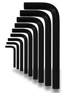 Hillgrove 9 Pieces AKS3 Full Hex Allen Key Kit Bolt Spanner Goti Wrench L Shape Repair Tool Set for Bike/Bicycle/Cycle/Guitar Allen Key Set