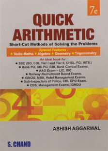 Quick Arithmetic (7th Edition) | Vedic Maths Book | Algebra | Geometry | Trigonometry | for Exams 2025 - SSC CGL Tier 1 & 2, CHSL Exam, Bank SBI PO, Clerk, RBI, Railway NTPC, Police SI, Constable, CDS