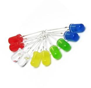 Deep trading 5mm Diffused Bright LED(5 colours 20pcs Each) White,Green,Red,Blue,Yellow Color Each 20 Pcs Mix Total -100 Pcs, 3volts Led diode Educational Electronic Hobby Kit