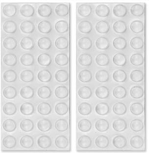 Iktu 64Pcs Noise Dampening Bumper Pads Clear Self Adhesive Cabinet Door Bumpers Transparent Cylindrical Rubber Buffer Pads for Drawers Picture Frames Glass Top Small Furniture (12x4 mm -64pcs) Rack Side Fitting