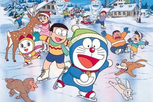 Doraemon Cartoon Waterproof Vinyl Poster || btcan2471-3 Fine Art Print