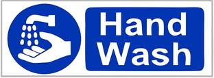 Asmi Collections 21 cm Self Adhesive Hand Wash Sign Stickers Self Adhesive Sticker