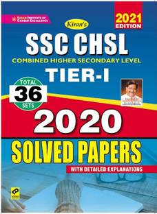 Kiran SSC CHSL Tier I 2020 Solved Papers Total 36 Sets (English Medium)(3253)