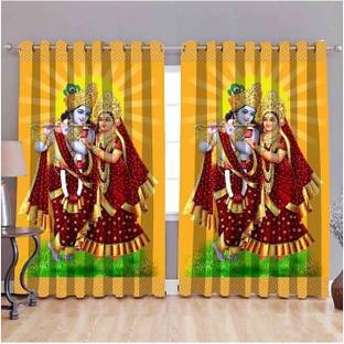 kumar creation 211 cm (7 ft) Polyester Semi Transparent Door Curtain (Pack Of 2)
