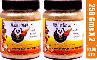 HEALTHY PANDA Organic Sprouted Multigrain Dry fruit Malt/ Health Mix/ Sattu Mavu-250 gm, Pack 2 Nutrition Drink